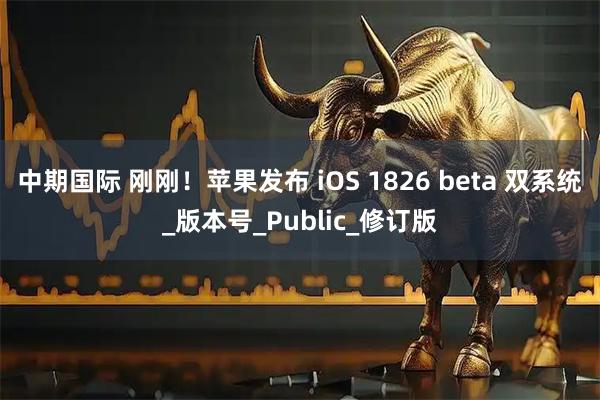 中期国际 刚刚！苹果发布 iOS 1826 beta 双系统_版本号_Public_修订版