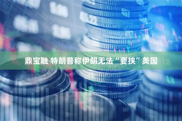 鼎宝融 特朗普称伊朗无法“要挟”美国